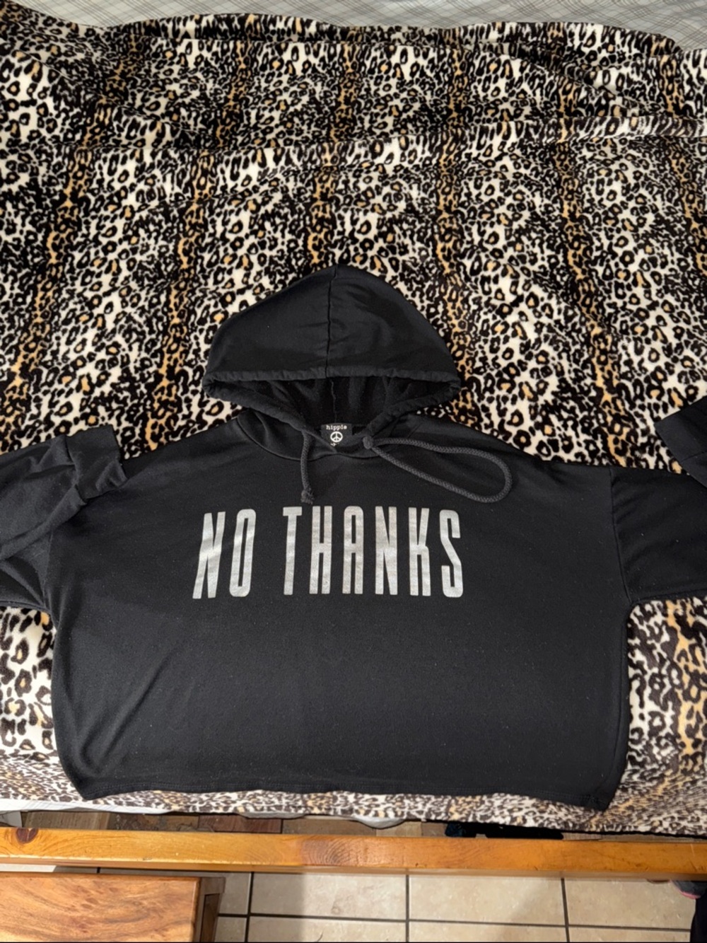 No Thanks Black Hooded Utility Jacket